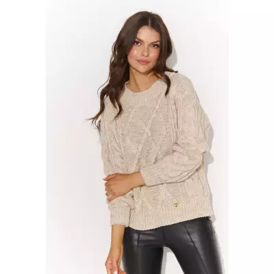 Sweter Damski Model NU_S93 Beige Melange - Numinou