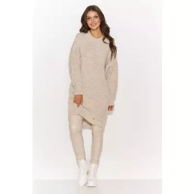 Sweter Damski Model NU_S92 Beige Melange - Numinou