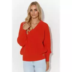 Sweter Damski Model S140 Orange - Makadamia