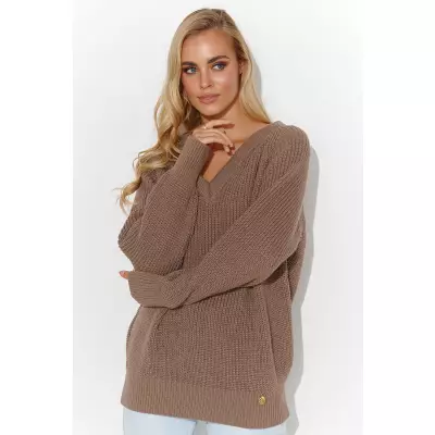 Sweter Damski Model S140 Cappuccino - Makadamia