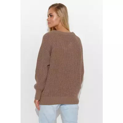 Sweter Damski Model S140 Cappuccino - Makadamia