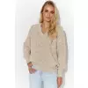 Sweter Damski Model S140 Beige Melange - Makadamia