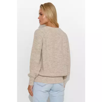 Sweter Damski Model S140 Beige Melange - Makadamia