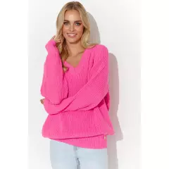 Sweter Damski Model S140 Baby Pink - Makadamia