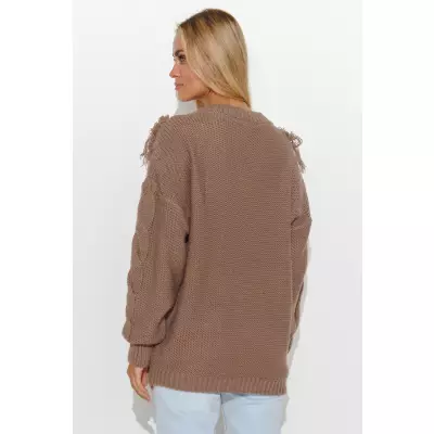 Sweter Damski Model S135 Cappuccino - Makadamia