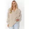 Sweter damski Model S135 Beige Melange - Makadamia