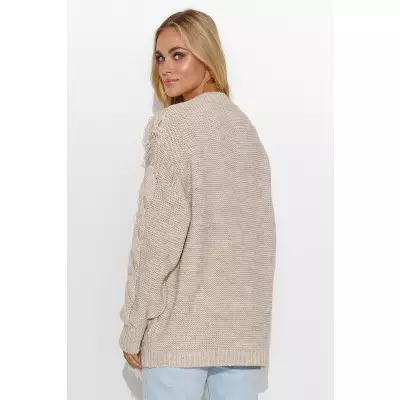 Sweter damski Model S135 Beige Melange - Makadamia