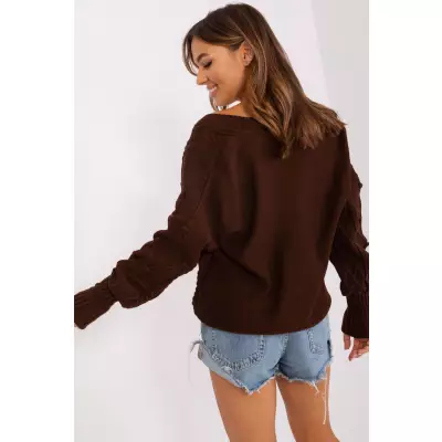 Sweter Damski Model BA-SW-8005.00P Dark Brown - Badu