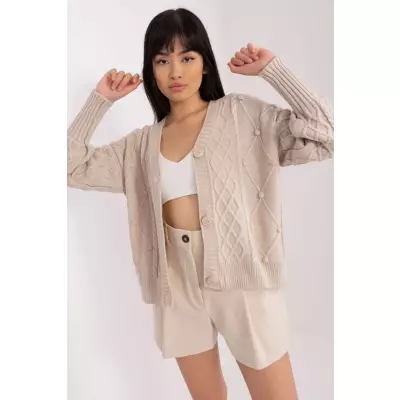 Sweter Damski Model BA-SW-8005.00P Light Beige - Badu