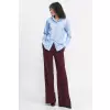 Bordowe spodnie typu wide leg SD81 Bordo - Nife