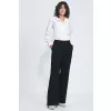 Czarne spodnie typu wide leg SD81 Black - Nife