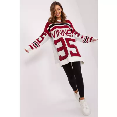 Sweter Damski Model BA-SW-2206.48P Bordo - Badu