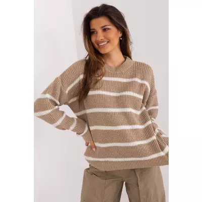 Sweter Damski Model BA-SW-8025.38P Dark Beige - Badu