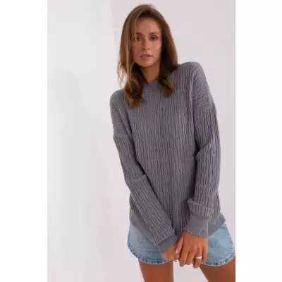 Sweter Damski Model AT-SW-2338.14P Dark Grey - AT