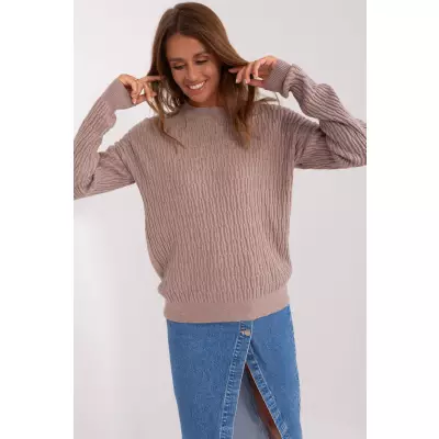 Sweter Damski Model AT-SW-2338.14P Dark Beige - AT