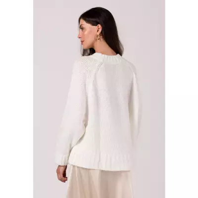 Sweter Damski Model BK105 White - BE Knit