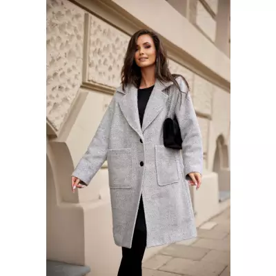 Płaszcz Damski Model Turyn SZA PLA0030 Grey - Roco Fashion