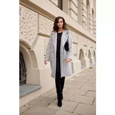 Płaszcz Damski Model Turyn SZA PLA0030 Grey - Roco Fashion