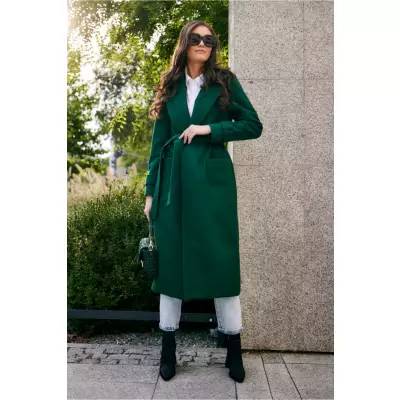 Płaszcz Damski Model Sovan ZIE PLA0035 Green - Roco Fashion