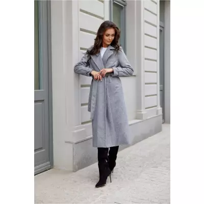 Płaszcz Damski Model Sovan SZA PLA0035 Grey - Roco Fashion