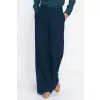 Granatowe spodnie typu wide leg SD81 Navy - Nife