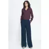 Granatowe spodnie typu wide leg SD81 Navy - Nife