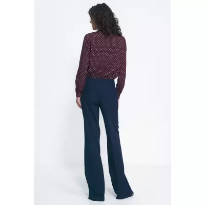 Granatowe spodnie typu wide leg SD81 Navy - Nife