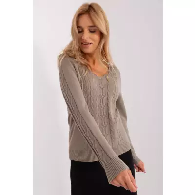 Sweter Damski Model AT-SW-2329.98P Dark Beige - AT