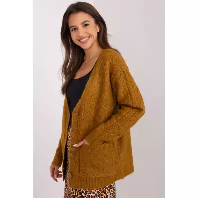 Sweter Damski Model AT-SW-2358.31 Dark Yellow - AT