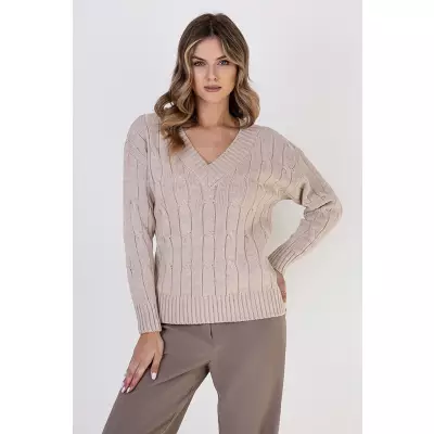 Sweter Damski Model SWE316 Beige - MKM