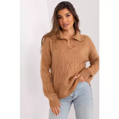 Sweter Damski Model AT-SW-2349-2.27 Camel - AT