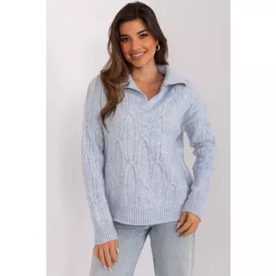 Sweter Damski Model AT-SW-2349-2.27 Light Blue - AT