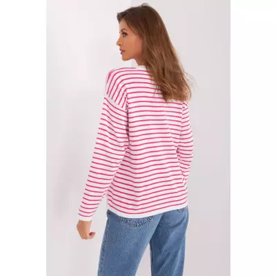 Sweter Damski Model BA-SW-6006-2.30X White/Pink - Badu