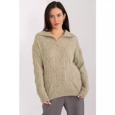 Sweter Damski Model AT-SW-2349-2.27 Khaki - AT