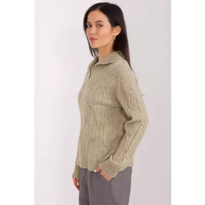 Sweter Damski Model AT-SW-2349-2.27 Khaki - AT