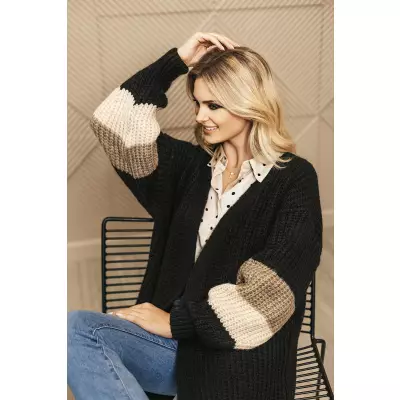 Sweter Kardigan Model 70041 Black - PeeKaBoo