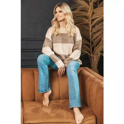 Sweter Damski Model 70042 Beige - PeeKaBoo