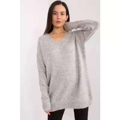 Sweter Damski Model TO-SW-1810.22X Light Grey - Rue Paris