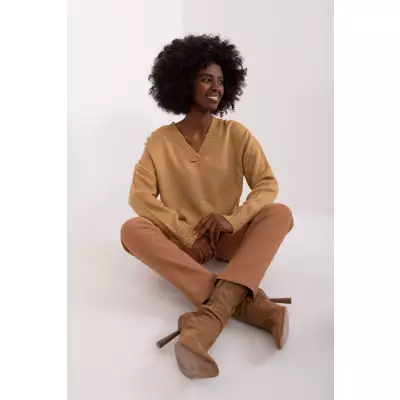 Sweter Damski Model BA-SW-0577.02P Camel - Badu