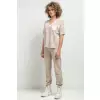 Bluzka Model T393/12 White/Beige Paski - Tessita