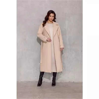 Płaszcz Damski Model Vivienne BEZ PLA0039 Beige - Roco Fashion