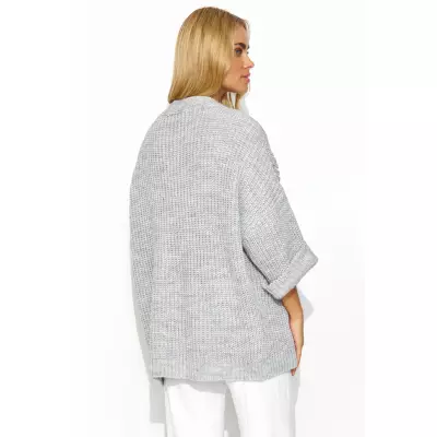 Sweter Kardigan Model S145 Grey Melange - Makadamia