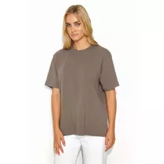 T-shirt Damski Model M826 Brown - Makadamia