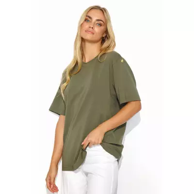 T-shirt Damski Model M826 Khaki - Makadamia