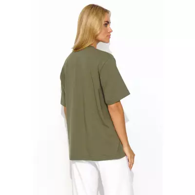 T-shirt Damski Model M826 Khaki - Makadamia