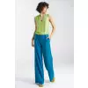 Spodnie lniane wide leg SD85 Blue - Nife