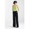 Spodnie lniane wide leg SD85 Black - Nife