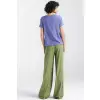 Spodnie lniane wide leg SD85 Green - Nife