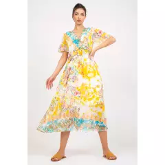 Sukienka Model DHJ-SK-15967-1.01P White/Yellow - Italy Moda