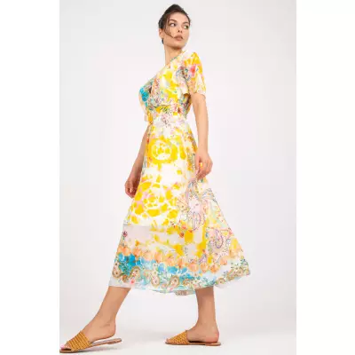 Sukienka Model DHJ-SK-15967-1.01P White/Yellow - Italy Moda